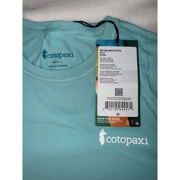 NWT Lot of 2 Cotopaxi Fino Long Sleeve Tech Mens S Small Sea Glass Blue Recycled - Picture 3 of 7